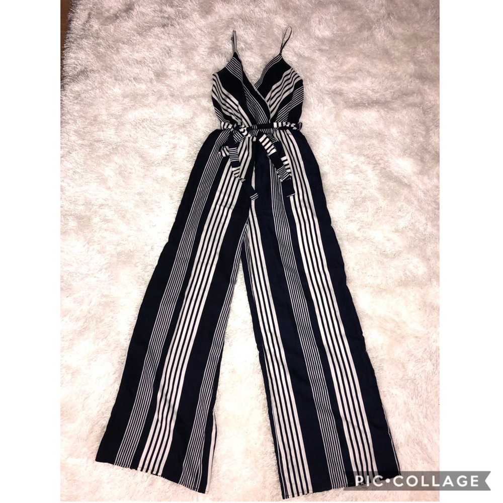 Blue and White Jumpsuit